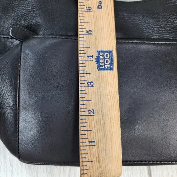 St. John’s Bay Black Leather Hobo Shoulder Bag Satchel Work Office Purse FLAWED - Picture 14 of 16